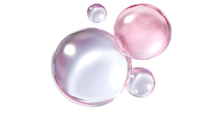 Iridescent Soap Bubbles, isolated on transparent background