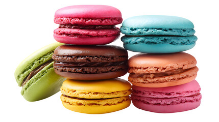 Colorful Macaron Stack, isolated on transparent background