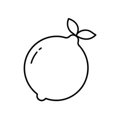 Simple outline drawing of a lemon fruit silhouette