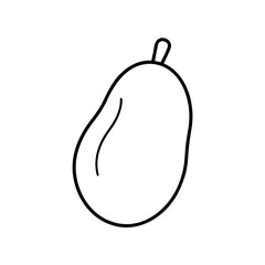 Simple outline drawing of a single mango silhouette