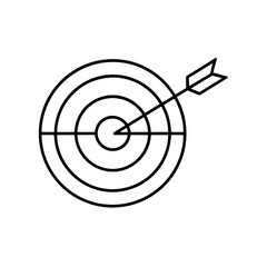 Arrow hitting the center of the target silhouette