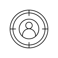 Person inside of a target line drawing silhouette