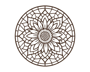 Sunflower line art svg