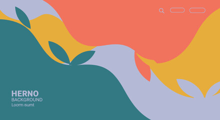 Abstract Organic Shapes with Leaves in Earthy Tones.