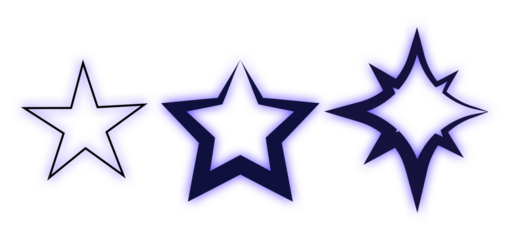 Blue outline stars trio