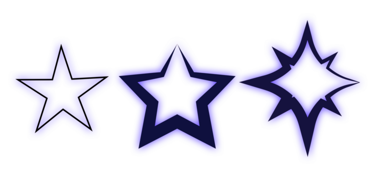 Blue outline stars trio