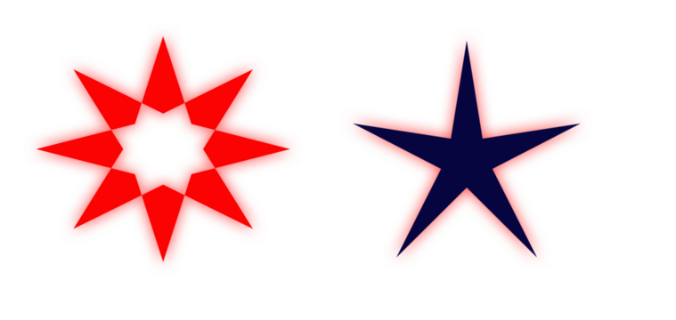 Geometric star shapes red