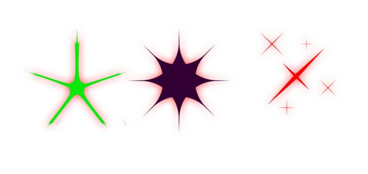 Three abstract shapes