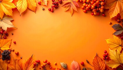 Autumnal Abundance - A Vibrant Frame of Fall Foliage and Berries.