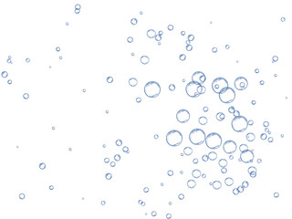 Blue Underwater Sparkling Air Bubbles Background Overlay