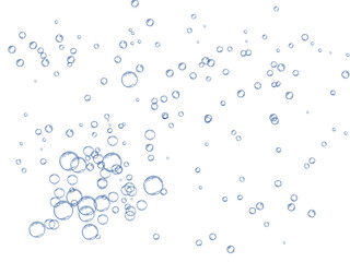 Blue Underwater Sparkling Air Bubbles Background Overlay