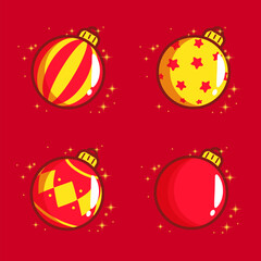 Naklejka premium Set of Christmas Ornaments Baubles