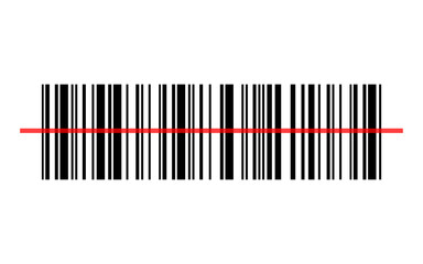 Modern Barcode Icon Design Isolated on Clear Background