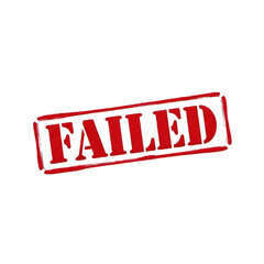 failed red stamp cutout, failure, rejected stamp, denied, error stamp, grunge stamp