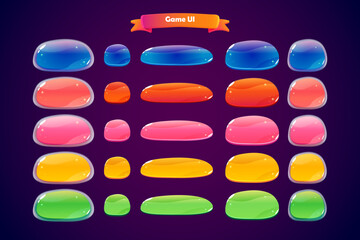 Colorful Cartoon Game Button Set