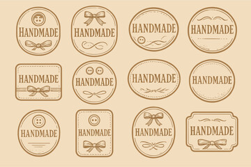 Obraz premium Vintage handmade labels collection with decorative elements and designs