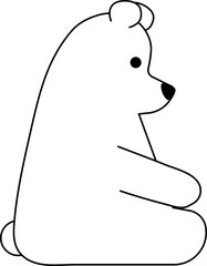 Minimal Polar Bear Character Vector Illustration