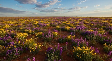 Blooming wildflowers in Western Australia spring season