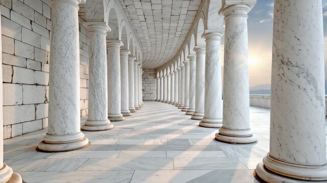 Marble Colonnade at Sunrise