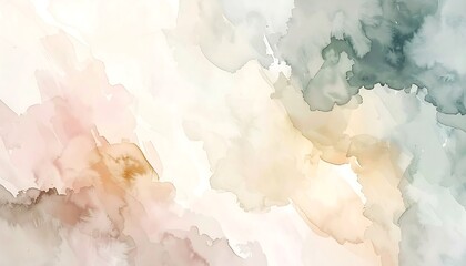 Abstract Watercolor Painting with Soft Pastel Colors and Delicate Textures.
