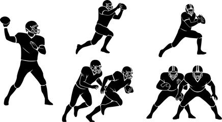 american football player silhouette vector 