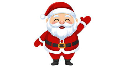 Santa Claus cartoon holding a gift bag on white background