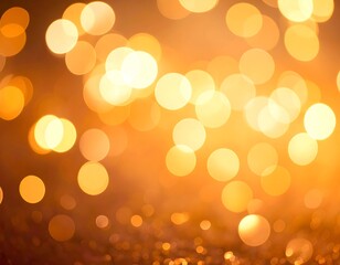 Golden bokeh lights create a warm and festive atmosphere.