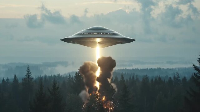 UFO Setting Fire to Forest