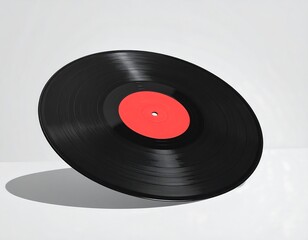 Vinyl Record on White Background - A Timeless Music Icon.