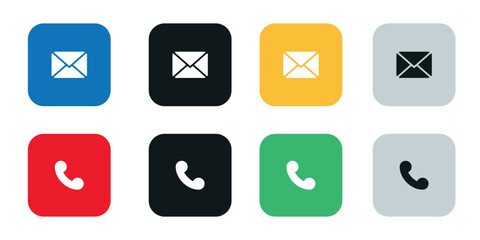 Icons of Communication: A vibrant display of communication icons, each square representing different methods for connection, from email to phone calls. A visual representation of staying connected.