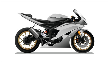 white Icon motor bike art design side view vector template © Pan