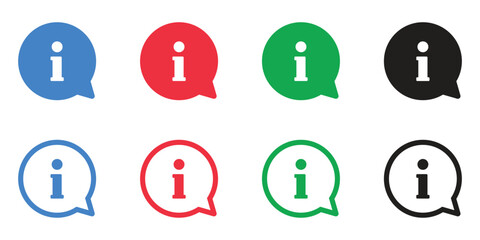 Information Icons in Vivid Color: A collection of vibrant information icons in various colors, each conveying the essence of knowledge and assistance, ready to enhance any digital interface.