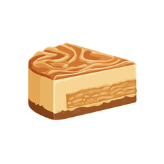 Baklava Cheesecake, clean 2D vector flat illustration in minimal and modern style on a white background.