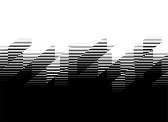 Vector transition from black to white for ads, advertising, packaging, wall decor, video. Modern vector background with striped abstract shapes. Design element with halftone. Texture. Lines