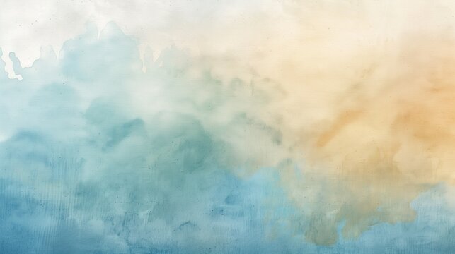 Aquarell-Textur in Farbverl&auml;ufen von Hellblau und Ocker