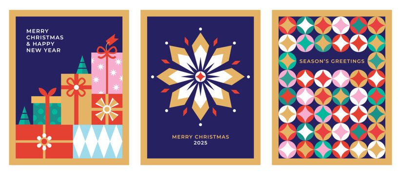Set of Modern Geometric Greetings Cards