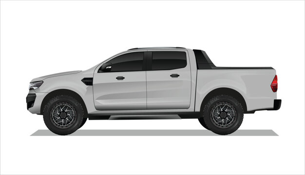 white icon logo sign truck car off road side view 4x4 4wd 3d auto motor art ram suv race power art 3d color car vector power trip pick up model diesel rally