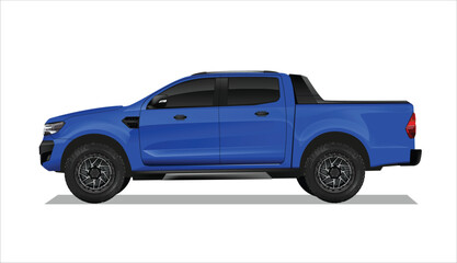 blue icon logo sign truck car off road side view 4x4 4wd 3d auto motor art ram suv race power art 3d color car vector power trip pick up model diesel rally