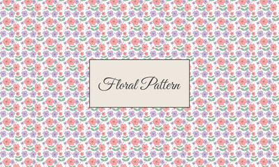 Seamless Floral Pattern with Pink and Purple Flowers