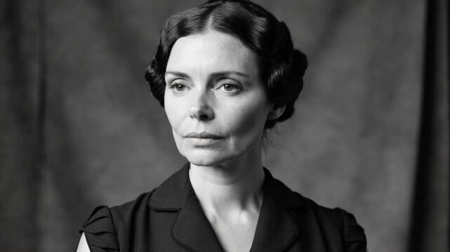 Black and white portrait of woman &mdash; timeless elegance and emotional depth concept