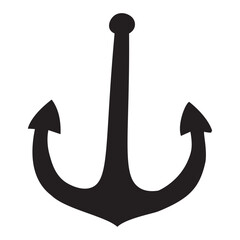 Anchor silhouette icon, nautical symbol for stability, maritime and sailing concept representing safety and hope