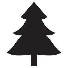 Black pine tree silhouette icon, evergreen fir tree symbol for forest, nature, and eco environment concept vector illustration