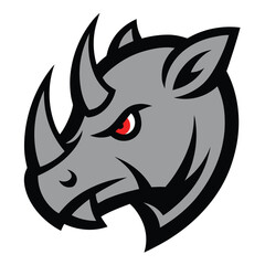 Imposing Rhinoceros Mascot Logo with Thick Skin