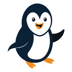 Playful Penguin Mascot Logo with Happy Expression