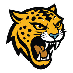 Roaring Jaguar Mascot Logo with Spotted Details