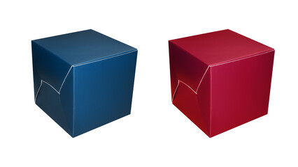 Gift boxes or food cardboard containers isolated on transparent background