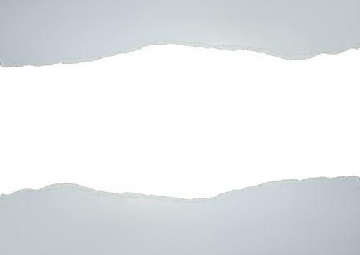 torn paper up and down in a frame with transparent background