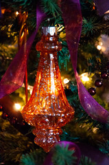 New Year eve. December holiday and home decoration. Decorated Xmas tree at home. Happy New 2026 Year. Xmas holiday celebration. Christmas tree at home. Holiday home decor