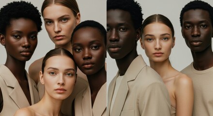 Diverse Faces: Group Portrait of Beauty, Skin Tones, and Unity.