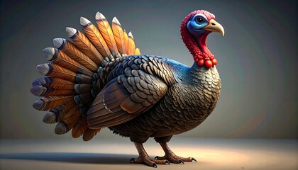 Vibrant Turkey Illustration - A Colorful Thanksgiving Celebration.